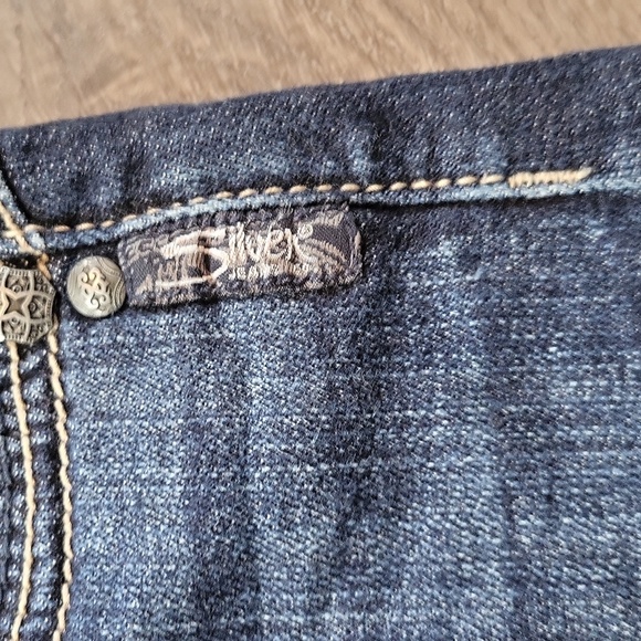Silver l denim l shirt l vintage l blue jean shirt l 28 Emma skirt - Picture 4 of 7